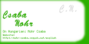 csaba mohr business card